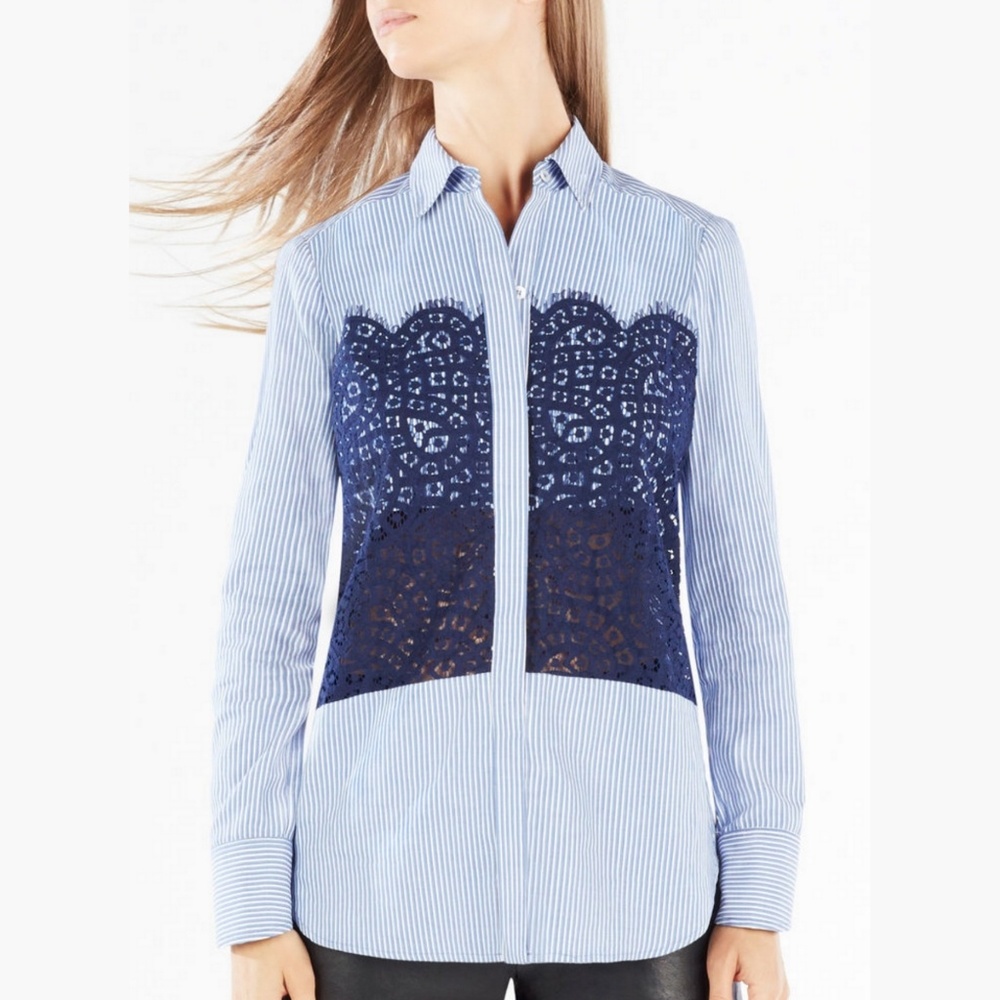 BCBGMAXAZRIA Audreanna Dark Chambra Laced XXS - Picture 2 of 5